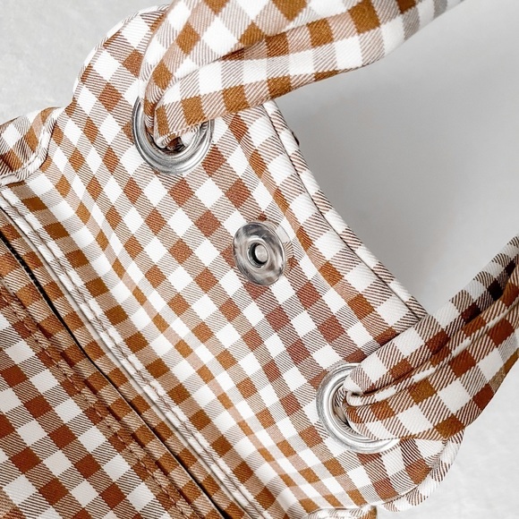 Topshop Brown and White Checkered Mini Bag - Picture 7 of 13